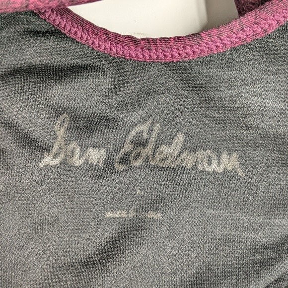 Sam Edelman Sports Bra Women Large Workout Cross Back Straps Top Burgundy Gray L - Picture 7 of 10
